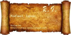 Rafael Ignác névjegykártya